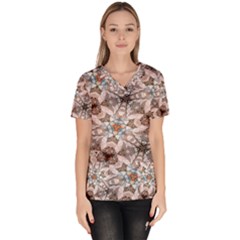 Digital Illusion Women s V-neck Scrub Top by Sparkle