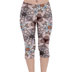 Digital Illusion Velvet Capri Leggings  by Sparkle