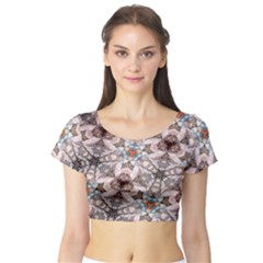 Digital Illusion Short Sleeve Crop Top by Sparkle