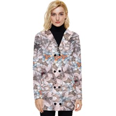 Digital Illusion Button Up Hooded Coat 