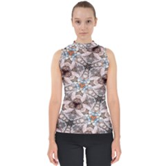 Digital Illusion Mock Neck Shell Top by Sparkle