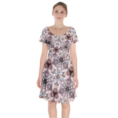 Digital Illusion Short Sleeve Bardot Dress by Sparkle