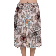 Digital Illusion Velvet Flared Midi Skirt by Sparkle