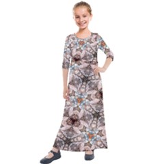 Digital Illusion Kids  Quarter Sleeve Maxi Dress by Sparkle