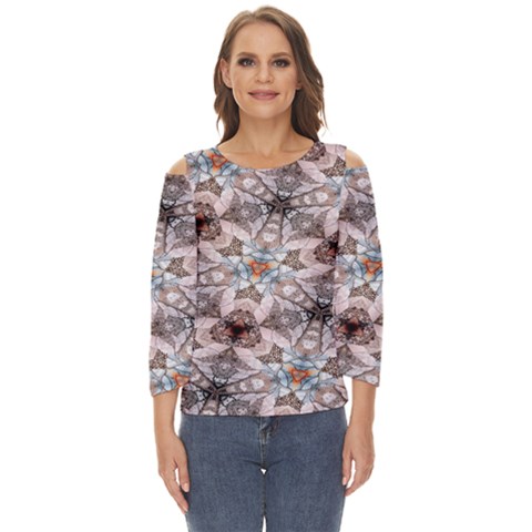 Digital Illusion Cut Out Wide Sleeve Top by Sparkle