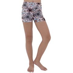 Digital Illusion Kids  Lightweight Velour Yoga Shorts by Sparkle