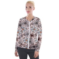 Digital Illusion Velvet Zip Up Jacket by Sparkle