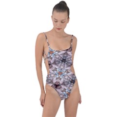 Digital Illusion Tie Strap One Piece Swimsuit by Sparkle