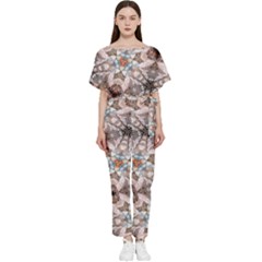 Digital Illusion Batwing Lightweight Chiffon Jumpsuit