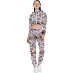 Digital Illusion Cropped Zip Up Lounge Set by Sparkle