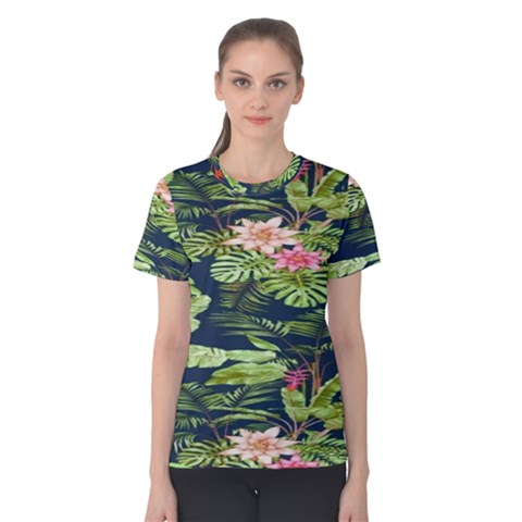 Flowers Pattern Women s Cotton Tee by Sparkle