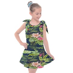 Flowers Pattern Kids  Tie Up Tunic Dress by Sparkle