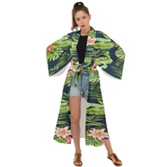 Flowers Pattern Maxi Kimono by Sparkle