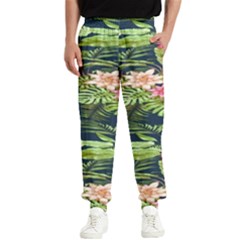 Flowers Pattern Men s Elastic Waist Pants