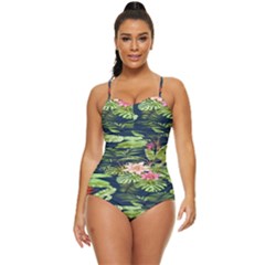 Flowers Pattern Retro Full Coverage Swimsuit