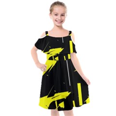 Abstract Pattern Kids  Cut Out Shoulders Chiffon Dress by Sparkle