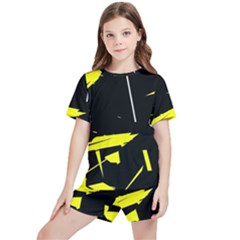 Abstract Pattern Kids  Tee And Sports Shorts Set