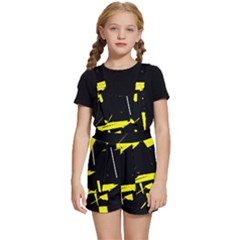 Abstract Pattern Kids  Short Overalls by Sparkle