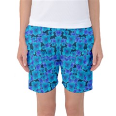 Blue In Bloom On Fauna A Joy For The Soul Decorative Women s Basketball Shorts by pepitasart