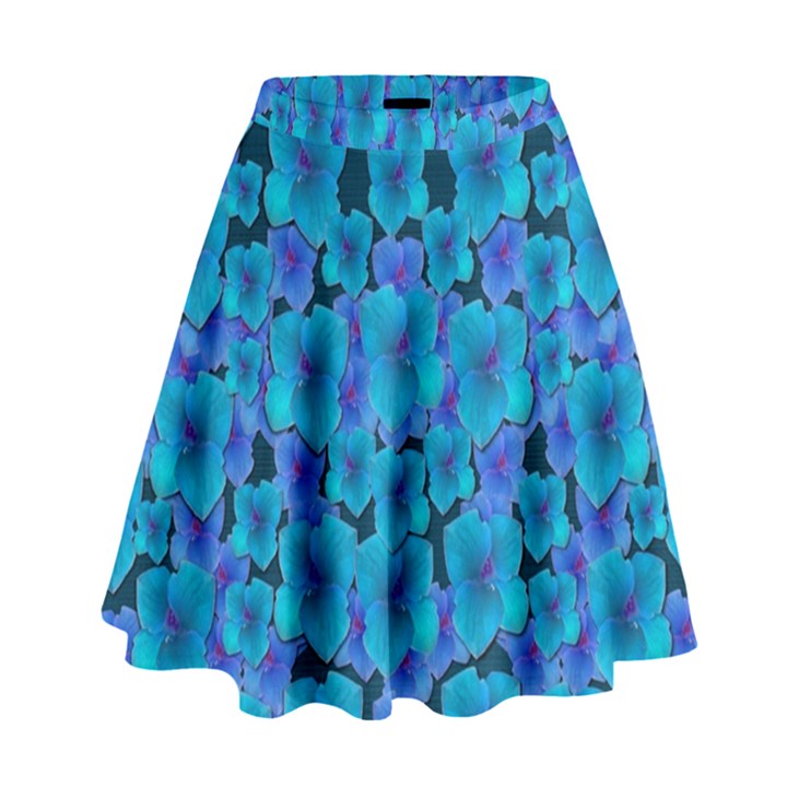 Blue In Bloom On Fauna A Joy For The Soul Decorative High Waist Skirt