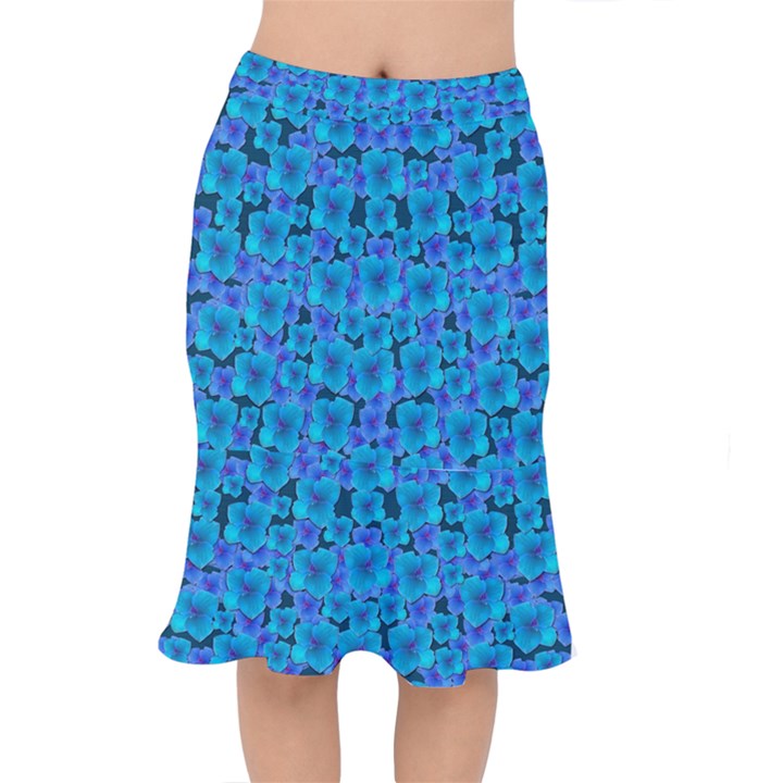 Blue In Bloom On Fauna A Joy For The Soul Decorative Short Mermaid Skirt