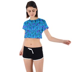 Blue In Bloom On Fauna A Joy For The Soul Decorative Tie Back Short Sleeve Crop Tee by pepitasart