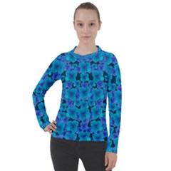 Blue In Bloom On Fauna A Joy For The Soul Decorative Women s Pique Long Sleeve Tee