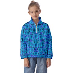 Blue In Bloom On Fauna A Joy For The Soul Decorative Kids  Half Zip Hoodie by pepitasart