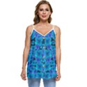 Blue In Bloom On Fauna A Joy For The Soul Decorative Casual Spaghetti Strap Chiffon Top View1