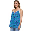 Blue In Bloom On Fauna A Joy For The Soul Decorative Casual Spaghetti Strap Chiffon Top View2