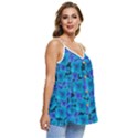 Blue In Bloom On Fauna A Joy For The Soul Decorative Casual Spaghetti Strap Chiffon Top View3