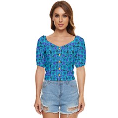 Blue In Bloom On Fauna A Joy For The Soul Decorative Button Up Blouse