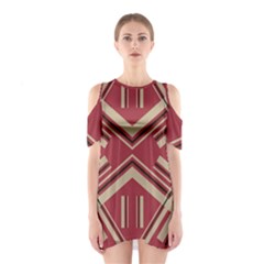 Abstract Pattern Geometric Backgrounds   Shoulder Cutout One Piece Dress