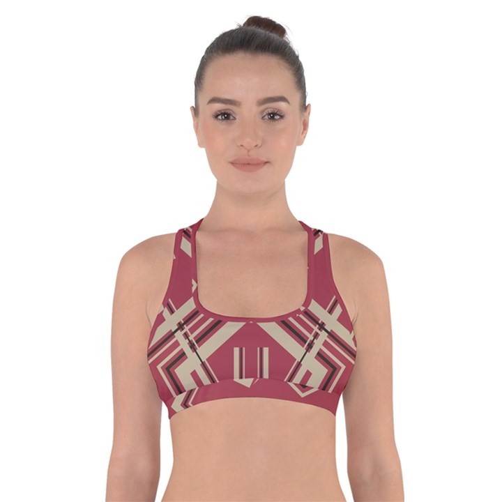 Abstract pattern geometric backgrounds   Cross Back Sports Bra