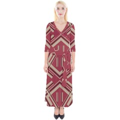 Abstract Pattern Geometric Backgrounds   Quarter Sleeve Wrap Maxi Dress by Eskimos