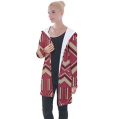 Abstract Pattern Geometric Backgrounds   Longline Hooded Cardigan by Eskimos