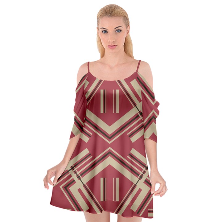 Abstract pattern geometric backgrounds   Cutout Spaghetti Strap Chiffon Dress