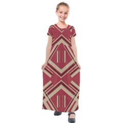 Abstract Pattern Geometric Backgrounds   Kids  Short Sleeve Maxi Dress by Eskimos