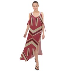 Abstract Pattern Geometric Backgrounds   Maxi Chiffon Cover Up Dress by Eskimos