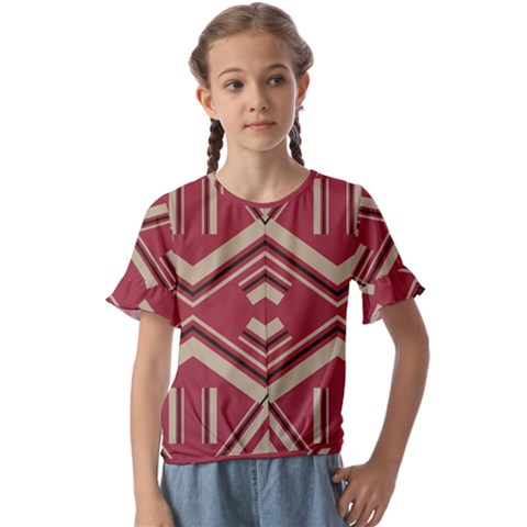 Abstract Pattern Geometric Backgrounds   Kids  Cuff Sleeve Scrunch Bottom Tee by Eskimos