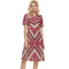 Abstract Pattern Geometric Backgrounds   Button Top Knee Length Dress by Eskimos