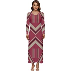 Abstract Pattern Geometric Backgrounds   Long Sleeve Velour Longline Maxi Dress by Eskimos