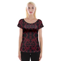 Abstract Pattern Geometric Backgrounds   Cap Sleeve Top by Eskimos