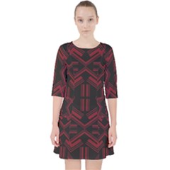 Abstract Pattern Geometric Backgrounds   Quarter Sleeve Pocket Dress by Eskimos