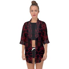 Abstract Pattern Geometric Backgrounds   Open Front Chiffon Kimono by Eskimos