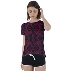 Abstract Pattern Geometric Backgrounds   Short Sleeve Foldover Tee by Eskimos