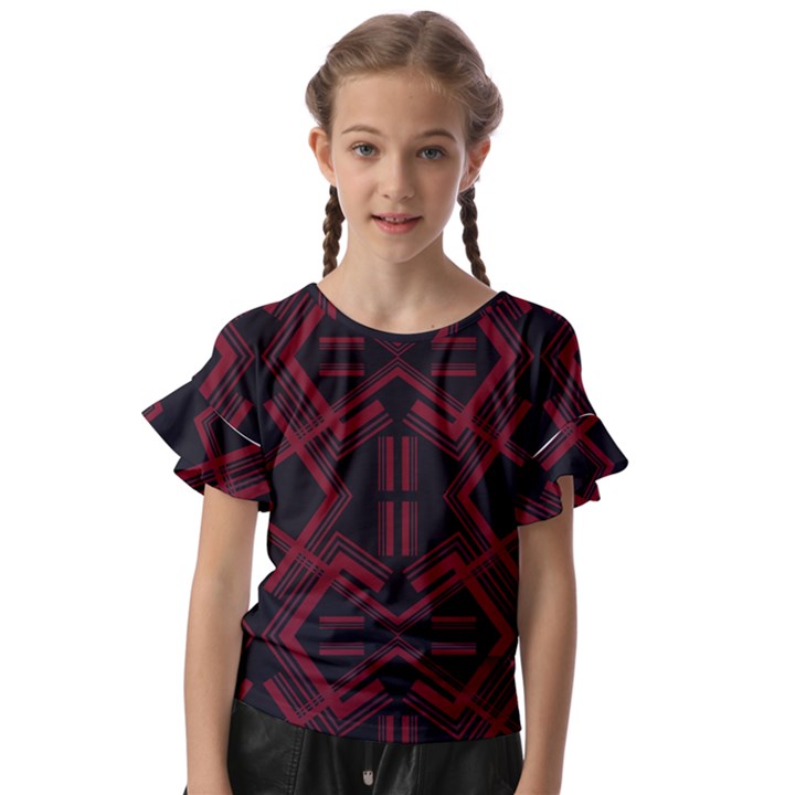 Abstract pattern geometric backgrounds   Kids  Cut Out Flutter Sleeves