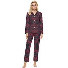 Abstract Pattern Geometric Backgrounds   Womens  Long Sleeve Velvet Pocket Pajamas Set