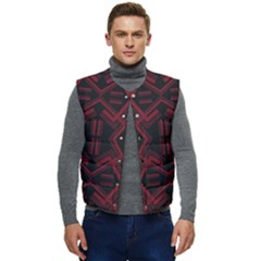 Abstract Pattern Geometric Backgrounds   Men s Short Button Up Puffer Vest	 by Eskimos