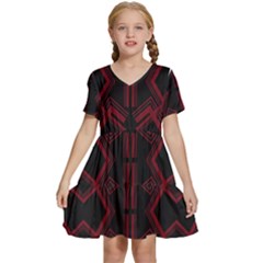 Abstract Pattern Geometric Backgrounds   Kids  Short Sleeve Tiered Mini Dress by Eskimos